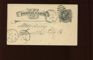 UX7a 23 TEETH BELOW 'ONE CENT' USED  POSTAL CARD 1885 USAGE **SCARCE** UX7