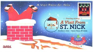 21-292, 2021, A Visit from St Nick, First Day Cover, Digital Color Postmark,