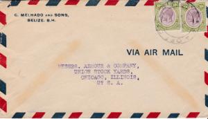 Belize British Honduras 1933 Pan American Airways Office Airmail to Chicago,IL.