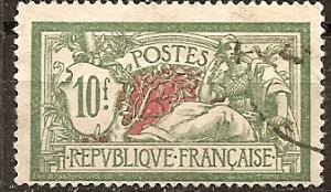 FRANCE  131 USED 1926 10fr grn & red PEACE & LIBERTY