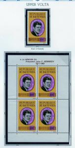 JOHN F. KENNEDY MEMORIAL FRENCH COLONIES SETS & SHEETLET  MINT NEVER HINGED