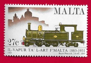 MALTA SCOTT#622 1983 27c LOCOMOTIVE - MNH
