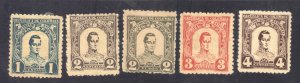 COLOMBIA SC #118-121 MH 1, 2, 3, 4c  1899