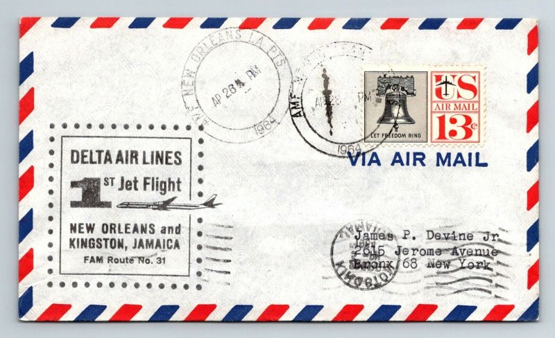 1964 Delta AL 1st Jet Flight New Orleans to Kingston Jamaica - F8630