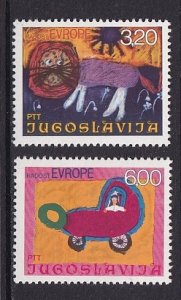 Yugoslavia   #1269-1270  MNH   1975    joy of Europe.  children's drawings