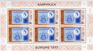 Gibraltar 1977 Amphilex Sheets of Six (3) Europa Related Topicals  VF/NH