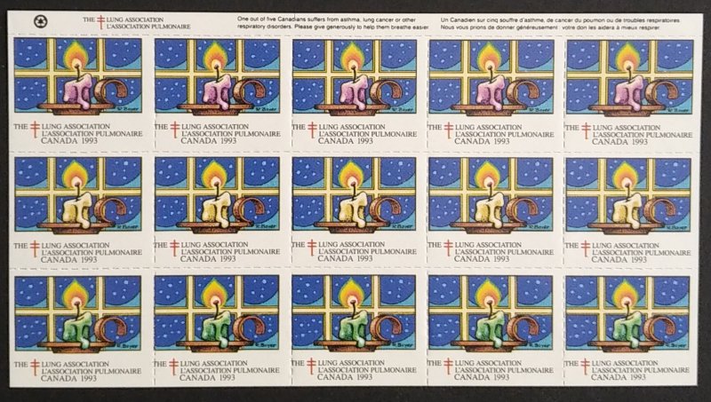 Canada NCS92 National Christmas Seal Sheet (1993) VF MNH