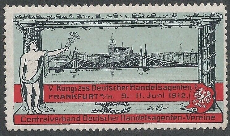 Frankfurt, Germany, 1912, 5th Congress of German Commercial Agents, Poster Stamp