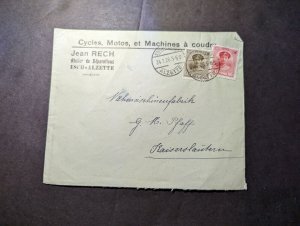 1926 Luxembourg Cover Esch Alzette to Kaiserslautern Germany G M Pfaff