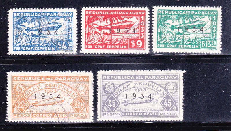Paraguay C88-C92 Set U Zeppelins