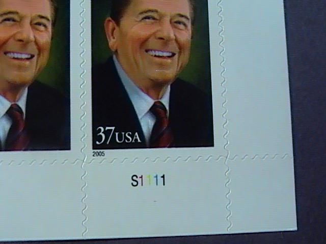 U.S.# 3897-MINT/NH--LOWER RIGHT PLATE # BLOCK OF 4--RONALD REAGAN--2005