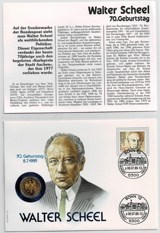 Germany 1989-92, German presidents , coin covers