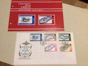 Alderney Island Surveys cover & mint never hinged stamps   A9409