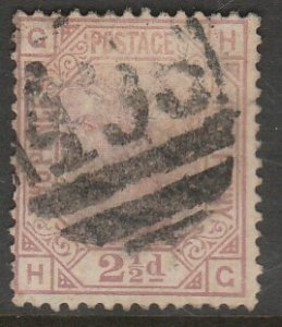 G.B. 67, 2½p PL17 QUEEN VICTORIA. Used. F. (331)