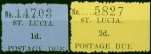 St Lucia 1936 Postage Due Set of 2 SGD1-D2 Fine LMM