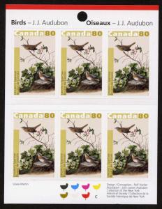 Canada 2040a Booklet MNH Birds, Audubon Art