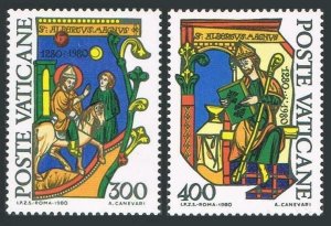 Vatican 677-678 2 sets,MNH. Mi 777-778. St Albertus Magnus,700th death Ann.1980.