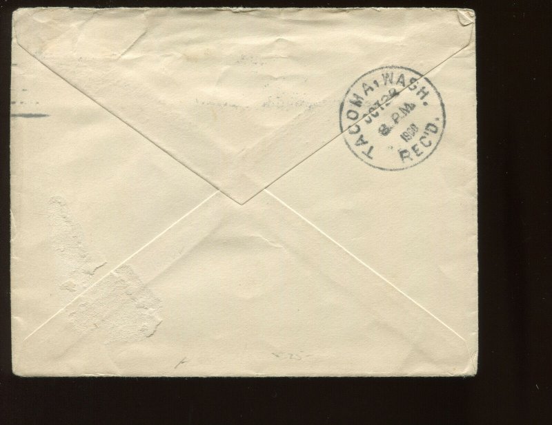 Guam Scott 2 Overprint Used Stamp on Scarce Commercial Cover to Tacoma WA