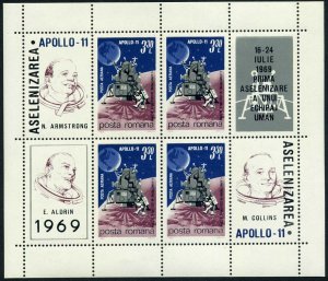 Romania C175a sheet,MNH.Michel 2781 Bl.72. Apollo-11.First Man on the Moon,1969.