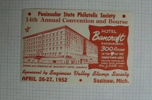 1952 Peninsular State PS 14th Annual Convention & Bourse Saginaw MI Souvenir Ad