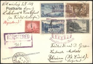 USA 1936 Hindenburg Zeppelin Germany Mi13A Cover Rheinan Switzerland Farl 111128