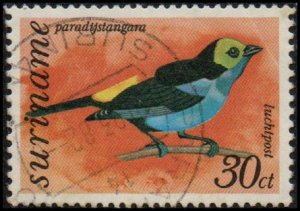 Suriname C60 - Used - 30c Paradise Tanager (1977)