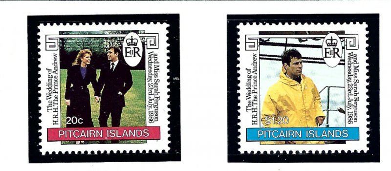 Pitcairn Is 275-76 MNH 1986 Prince Andrew Wedding          (KA)