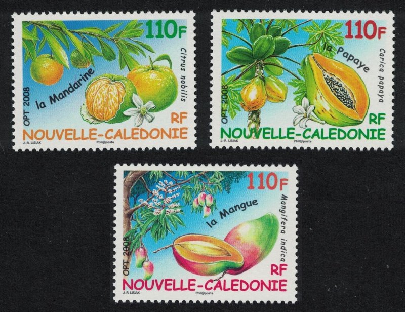 New Caledonia Mango Papaya Mandarin Fruit 3v 2008 MNH SG#1440-1442 MI#1458-1460