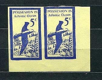 Possesion Islands (Poss isle) Bogus or Locals or Fantasy Imperf Pair Mint 3594 