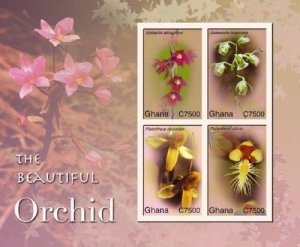 Ghana 2007 - Orchids Flowers - Sheet of 4 Stamps - Scott #2602 - MNH