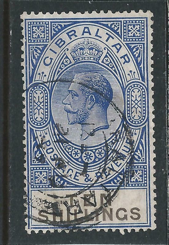 GIBRALTAR 1925-32 10s DEEP ULTRAMARINE & BLACK GU SG 106 CAT £80