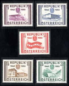 Austria Stamps # 599-603 MNH XF Scott Value $43.00