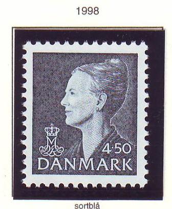 Denmark Sc 898 1998 4.50 kr deep blue black Queen stamp mint NH