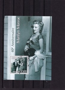 G010 Benin Marilyn Monroe singer minisheet cinderella? CTO