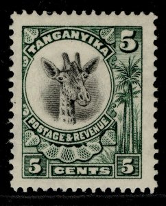 TANGANYIKA GV SG89, 5c green, LH MINT. Cat £15.