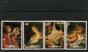 NIUE 1988 CHRISTMAS PAINTINGS BY RUBENS SET OF 4 STAMPS MNH