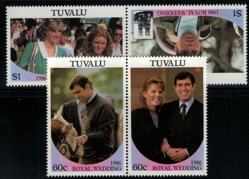 Tuvalu 381-382 MNH Royal Wedding setenant pairs ZAYIX 030822SM24M