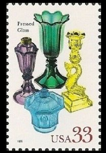 US 3327 American Glass Pressed Glass 33c single (1 stamp) MNH 1999