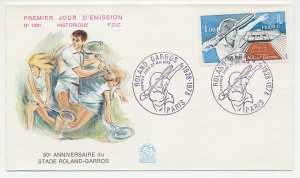 Cover / Postmark France 1978 Tennis - Roland Garros