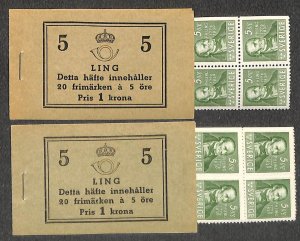 Sweden 1939, Per Henrik Ling, 2 booklets (B/D perf.), MNH