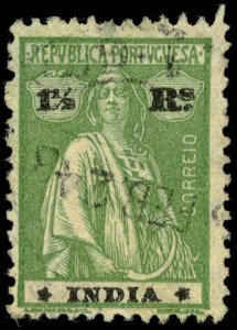 PORTUGUESE INDIA Sc 375K USED - 1921 1½r - Ceres, Ordinary paper - Perf 12 x 11½