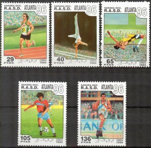 Sahara OCC. R.A.S.D.  1994 Olympics Games Atlanta 1996 Set of 5 MNH