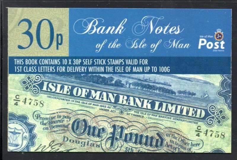 Isle of Man Sc 1258a 2008 Banknote stamp booklet mint NH