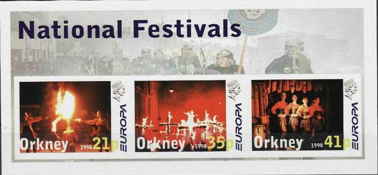 ORKNEY - 1998 - Europa,  National  Festivals - Imp 3v Sheet-M N H -Private Issue