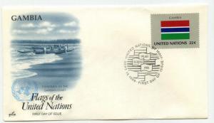 United Nations #480 Flag Series 1986, Gambia, ArtCraft, FDC