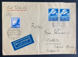 1936 Berlin Germany Airmail Cover To Windhoek South West Africa