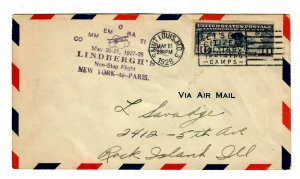 #9w C-10 Cachet Lindbergh's NON-STOP FLIGHT N.Y. to Paris May 21 1928