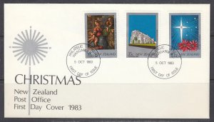 New Zealand Scott 788-90 FDC - 1983 Christmas Issues