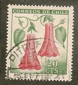 Chile  Scott  348A    Flower, Flora     Used