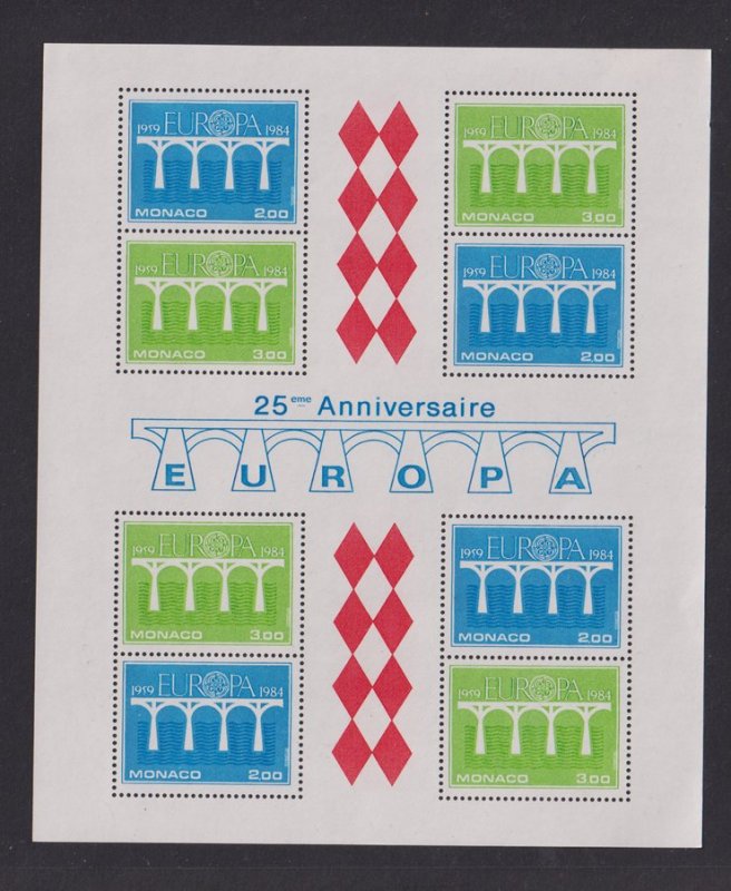 Monaco   #1424-125a  MNH  1984    Europa   sheet   bridges